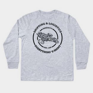 Serenity shipping and logistics (dark design) Kids Long Sleeve T-Shirt